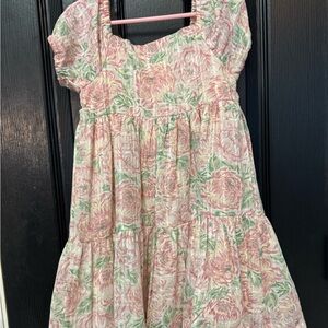 Joie Pink and Green Floral Kids Dress